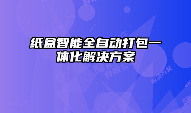 紙盒智能全自動打包一體化解決方案